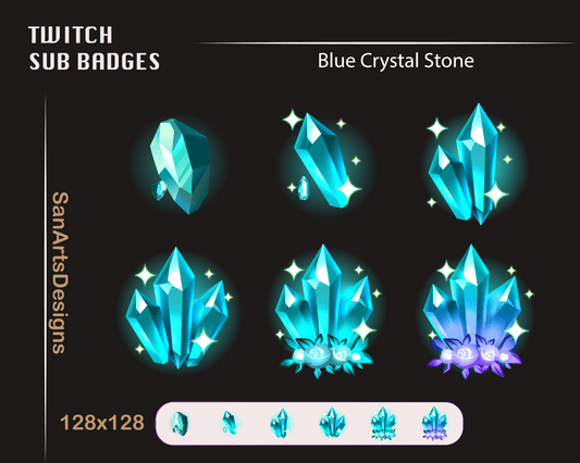 Crystal Stone Twitch Sub Badges - Badges - Stream K-Arts