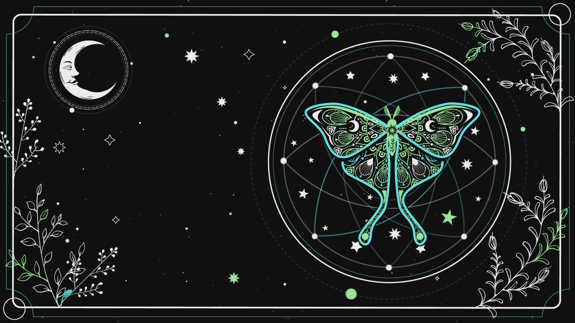 Animated Stream Package Celestial Luna Moth Maple Leaf