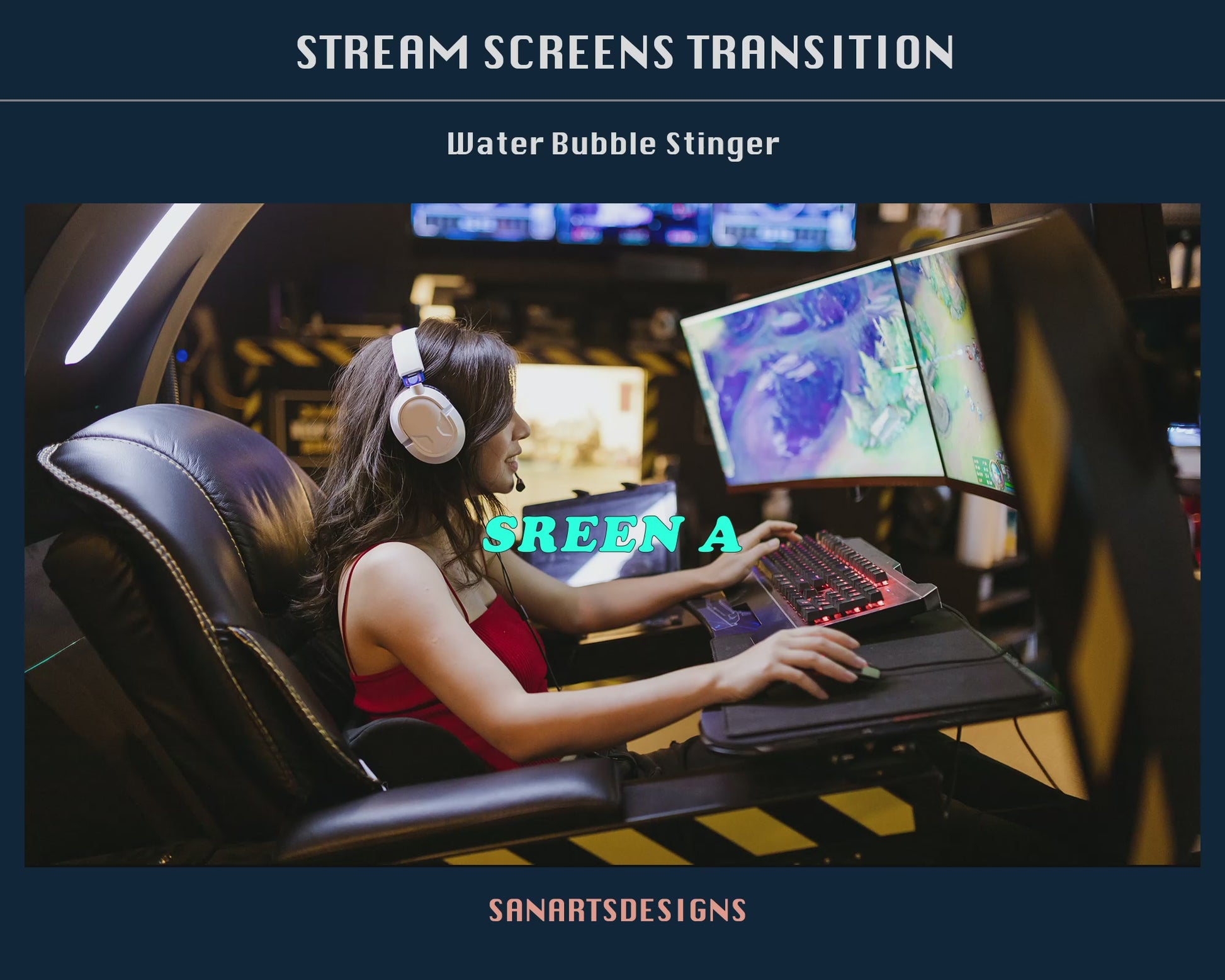 Ocean White Bubbles Twitch Stream Scenes Transition