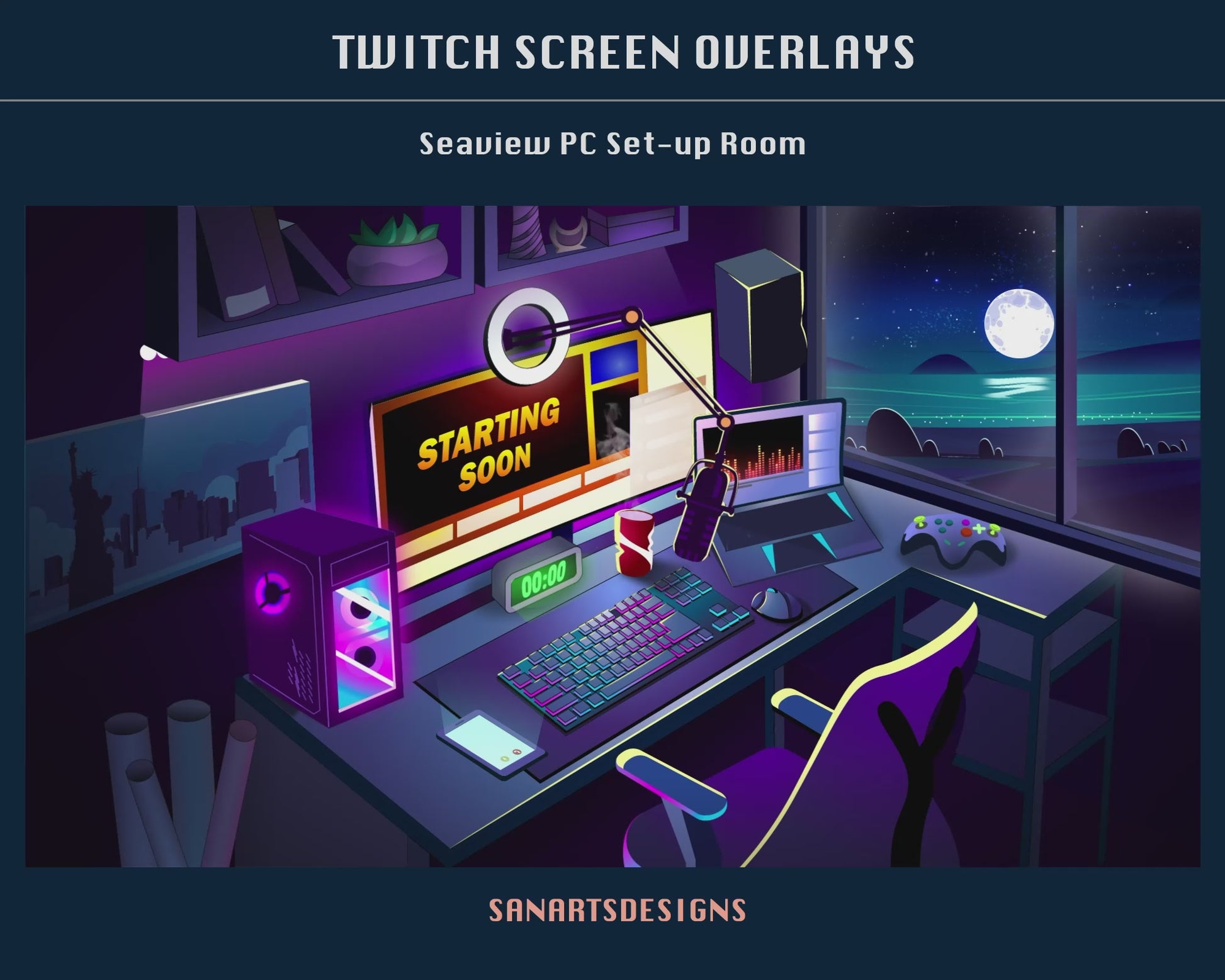 Animated Scenes Seaview PC Set-up Room