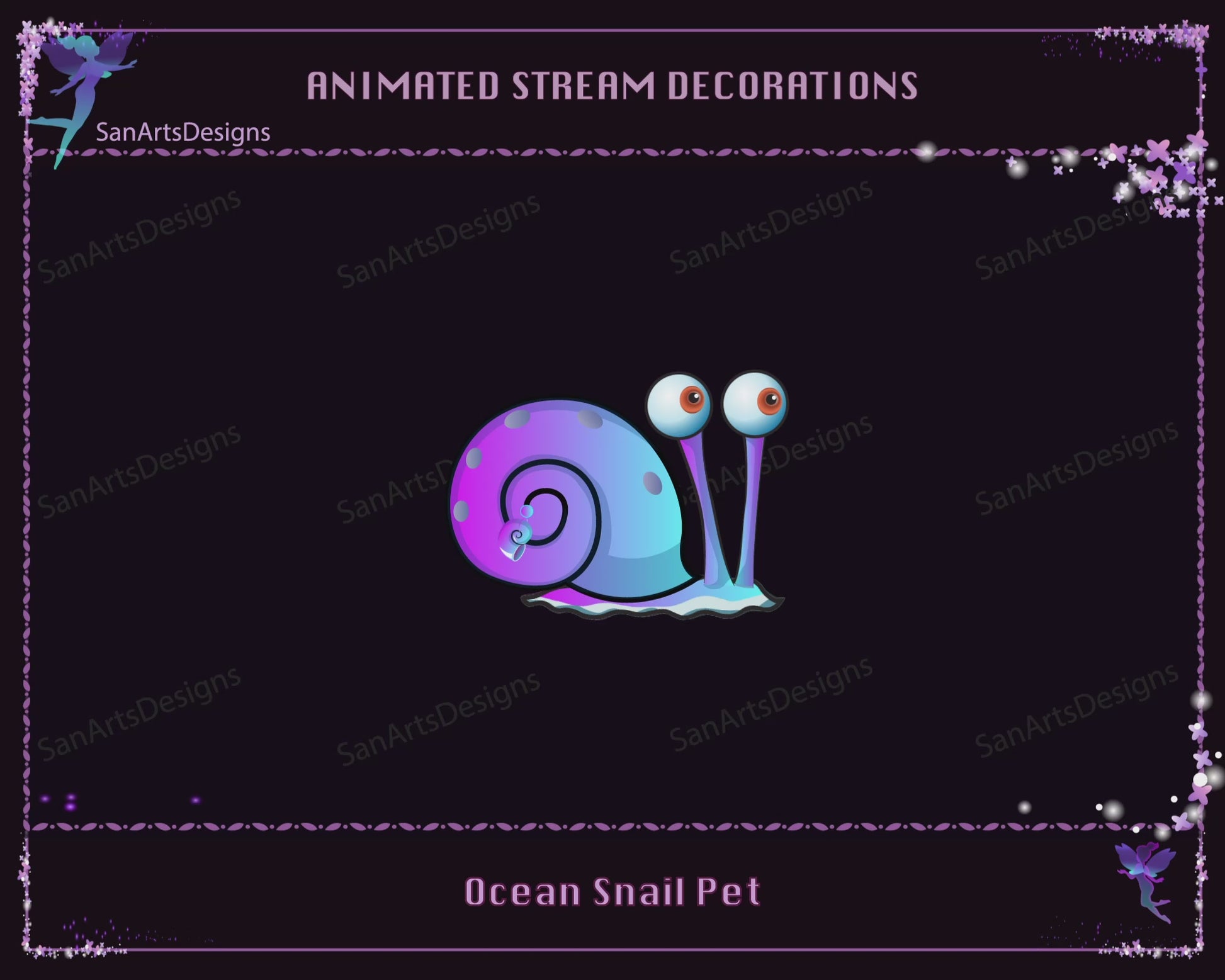Cute Ocean Snail Pet Animated Stream Decoration