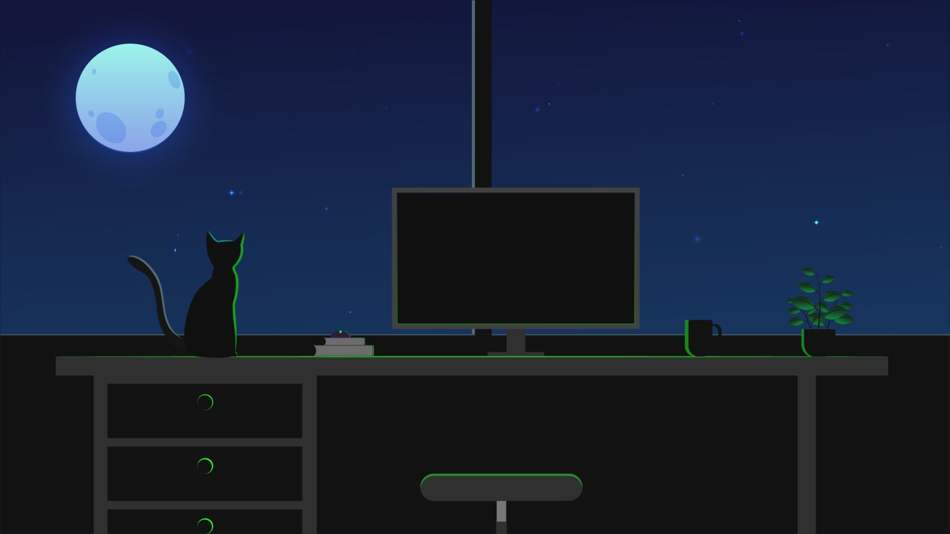 Animated Scenes PC Set-up Room