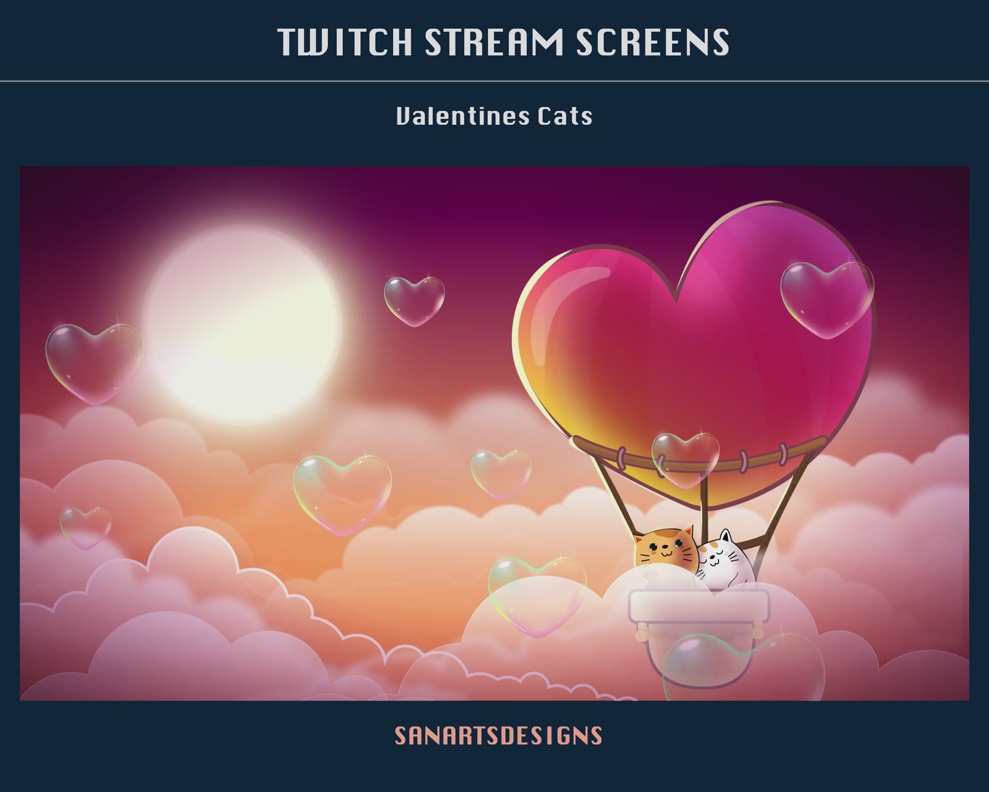 Animated Stream Scenes Valentines Cats