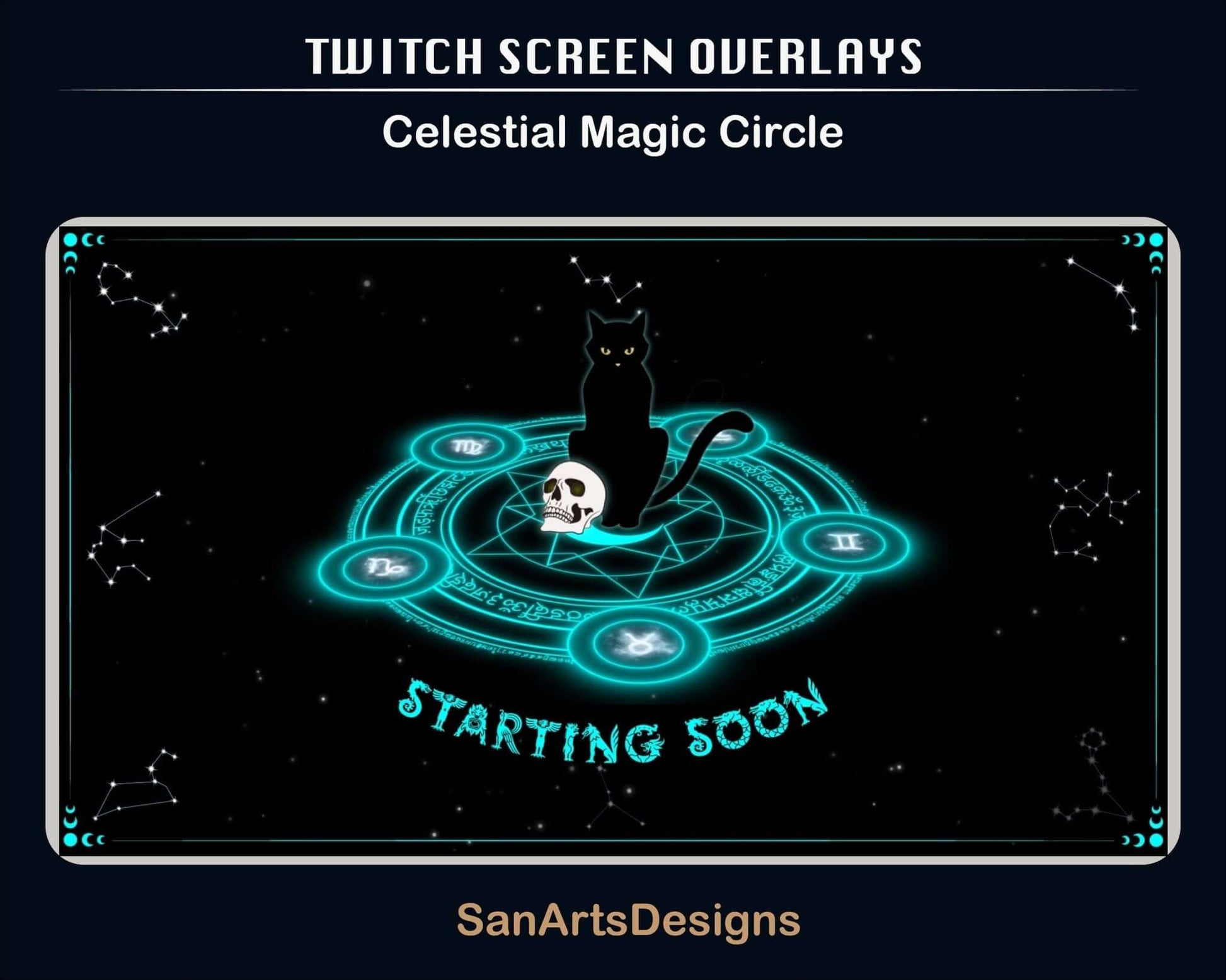 Animated Scenes Celestial Magic Circle - Overlay - Stream K-Arts