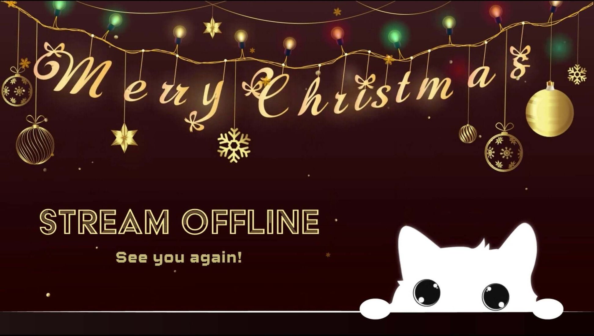 Animated Scenes Christmas Cute Hiding Cat - Overlay - Stream K-Arts