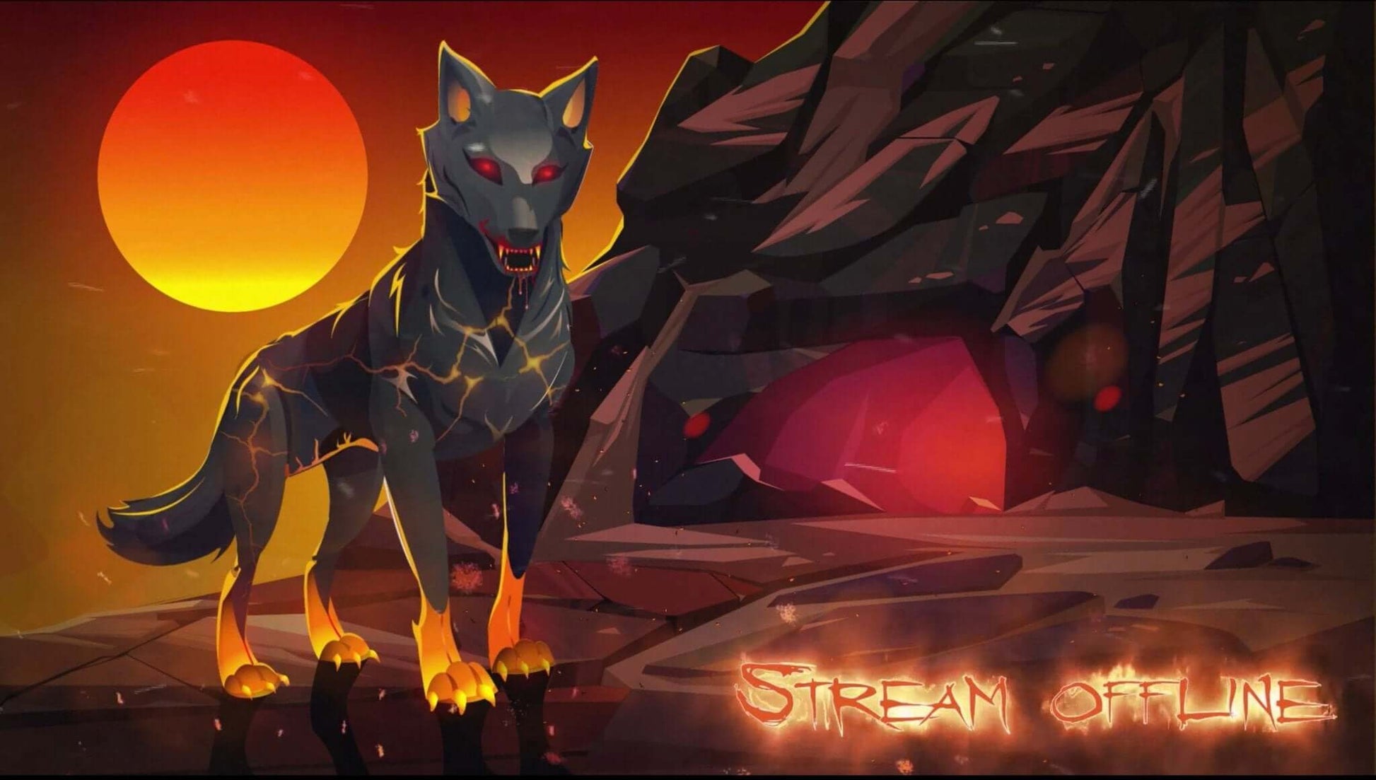 Animated Scenes Fire Wolf - Overlay - Stream K-Arts