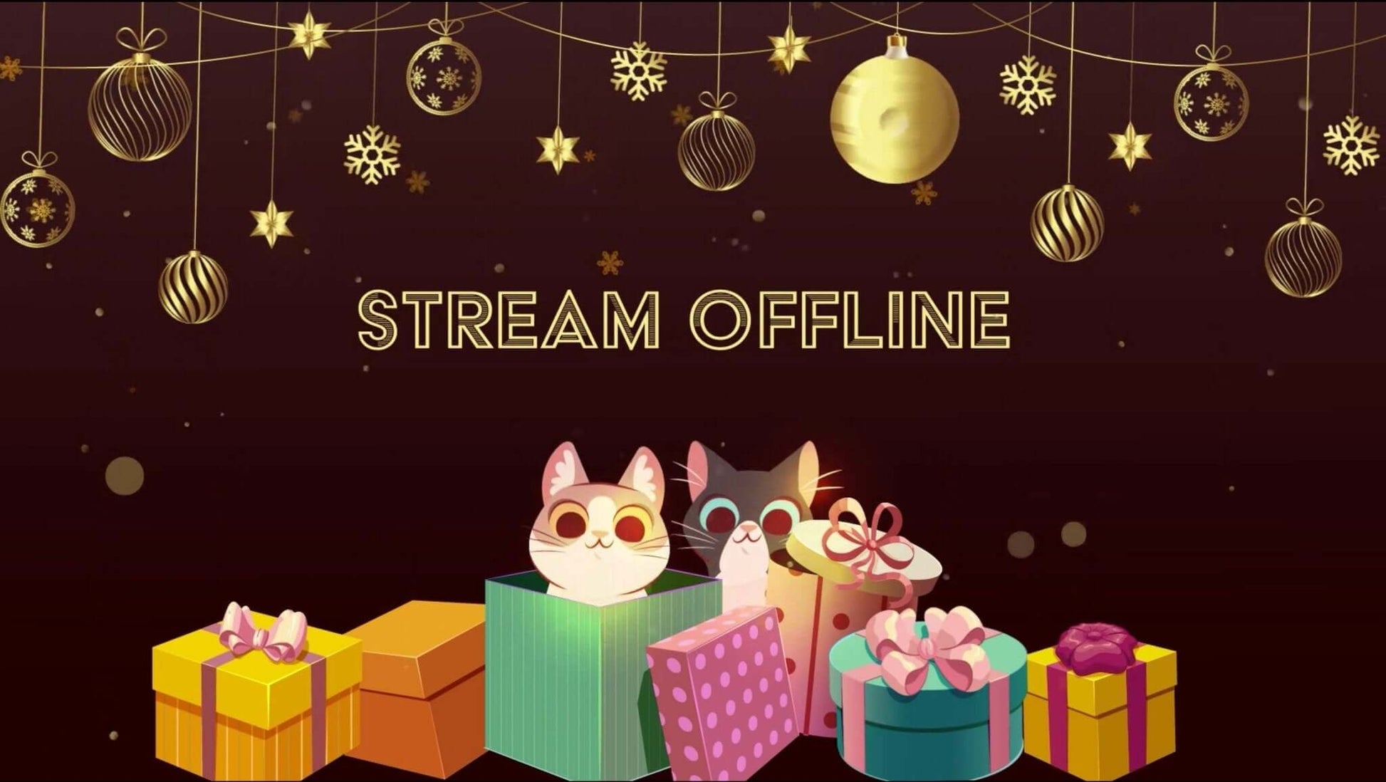 Animated Scenes Merry Christmas Cute Hiding Cats in Gift Boxes - Overlay - Stream K-Arts