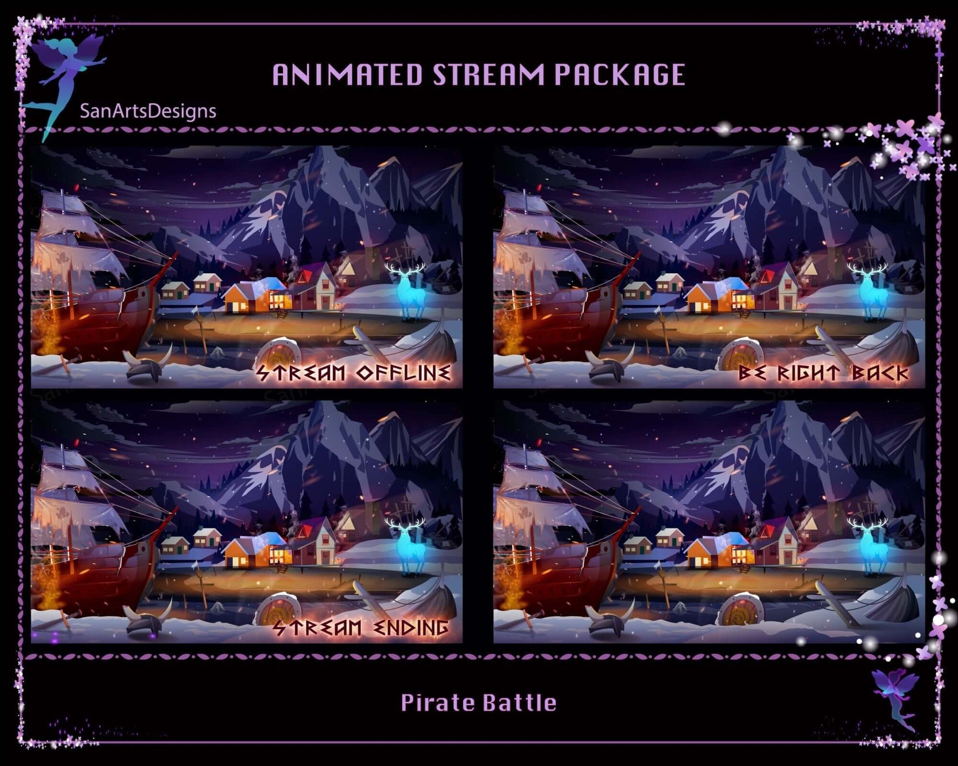 Animated Stream Bundle Pirate Battle - Package - Stream K-Arts