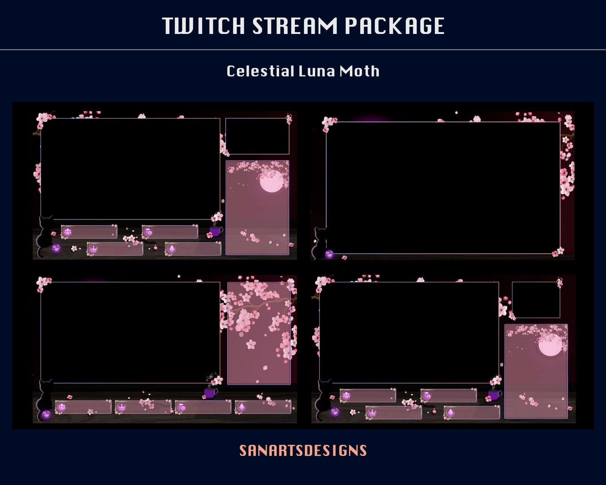 Animated Stream Package Black Cat by Sakura Window - Package - Stream K-Arts