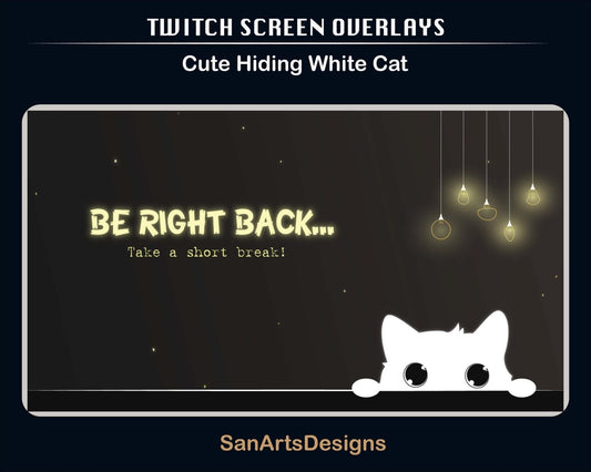 Animated Stream Package Gold Cute Hiding Cat - Package - Stream K-Arts