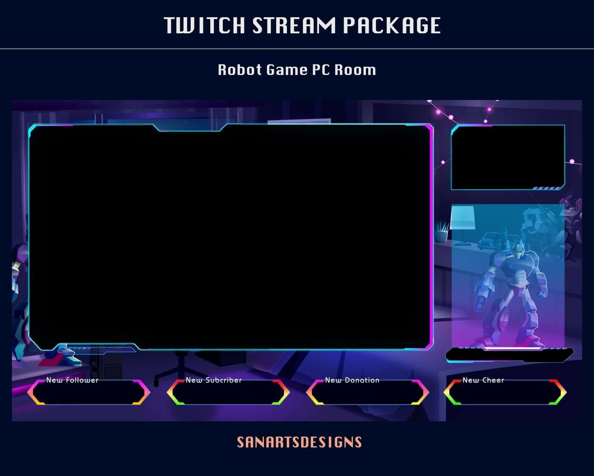 Animated Stream Package Robot Game Room - Package - Stream K-Arts
