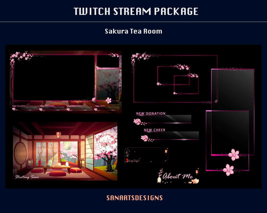 Animated Stream Package Sakura Tea Room - Package - Stream K-Arts