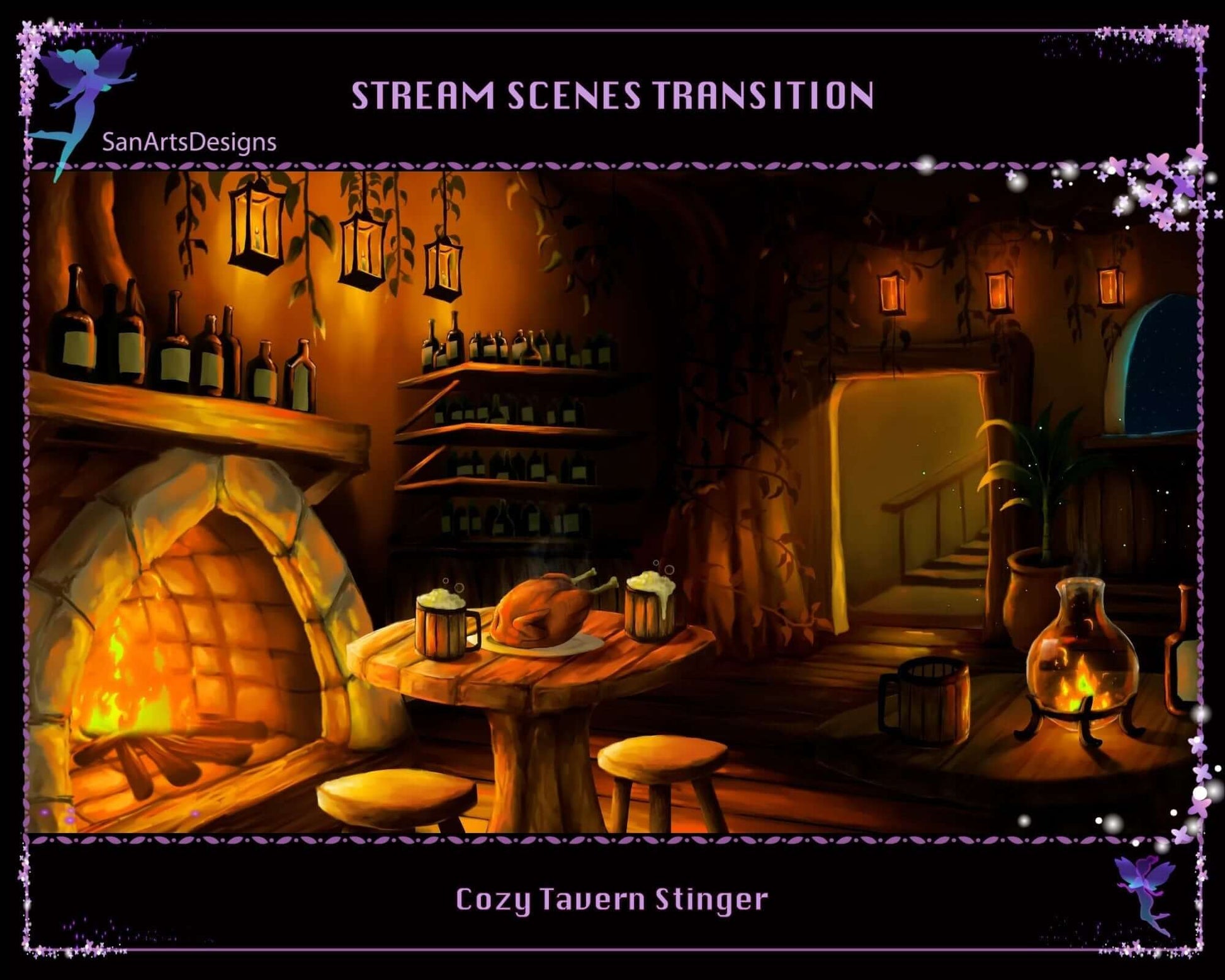 Cozy Tavern Twitch Stream Scenes Transition - Transition - Stream K-Arts