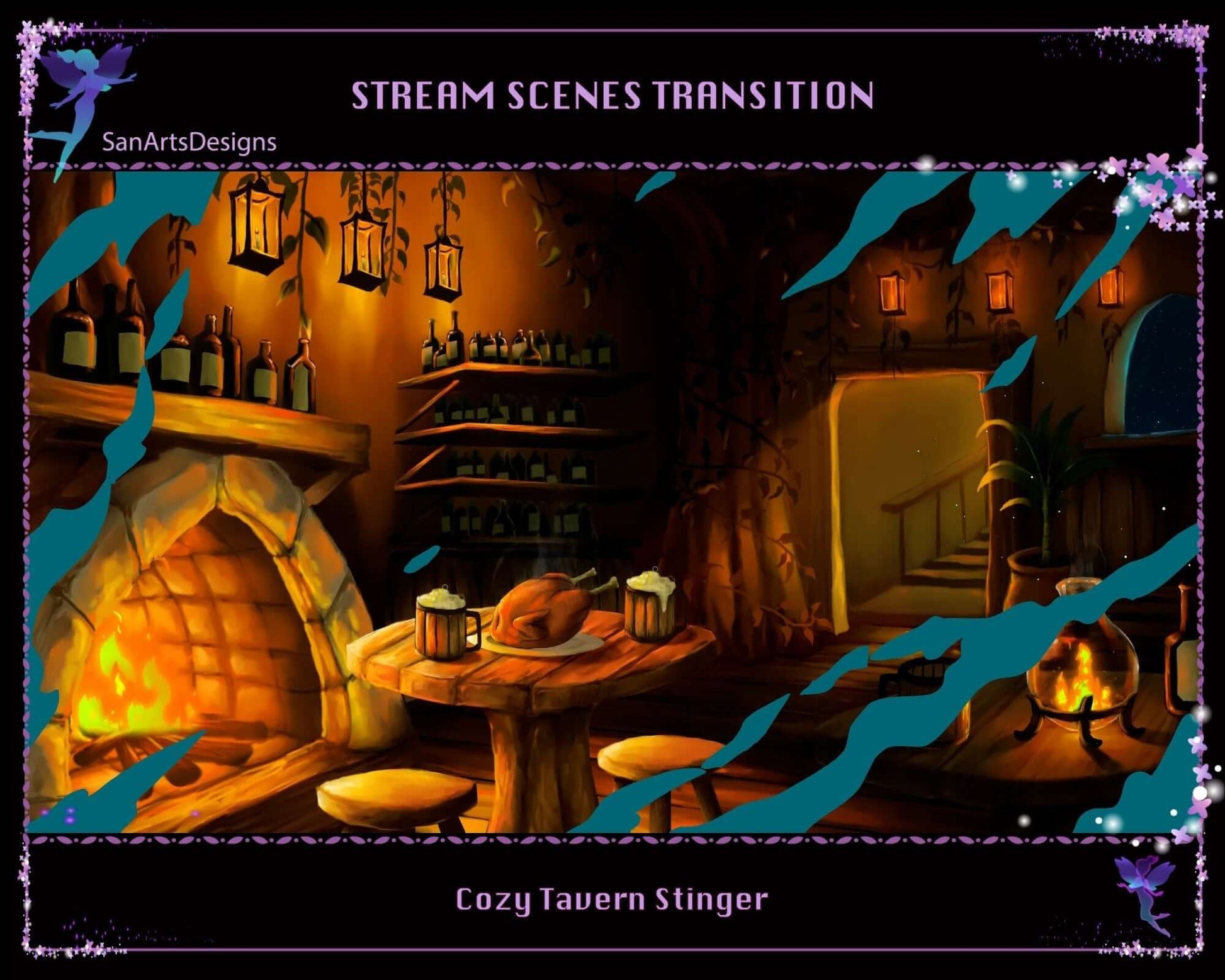 Cozy Tavern Twitch Stream Scenes Transition - Transition - Stream K-Arts