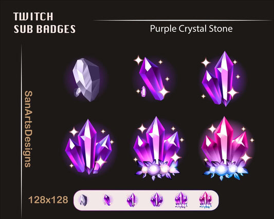 Crystal Stone Twitch Sub Badges - Badges - Stream K-Arts