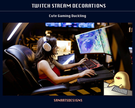 Cute Gaming Duckling Animated Stream Decoration - Decorations - Stream K-Arts