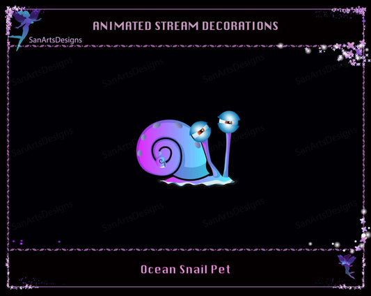 Cute Ocean Snail Pet Animated Stream Decoration - Decorations - Stream K-Arts