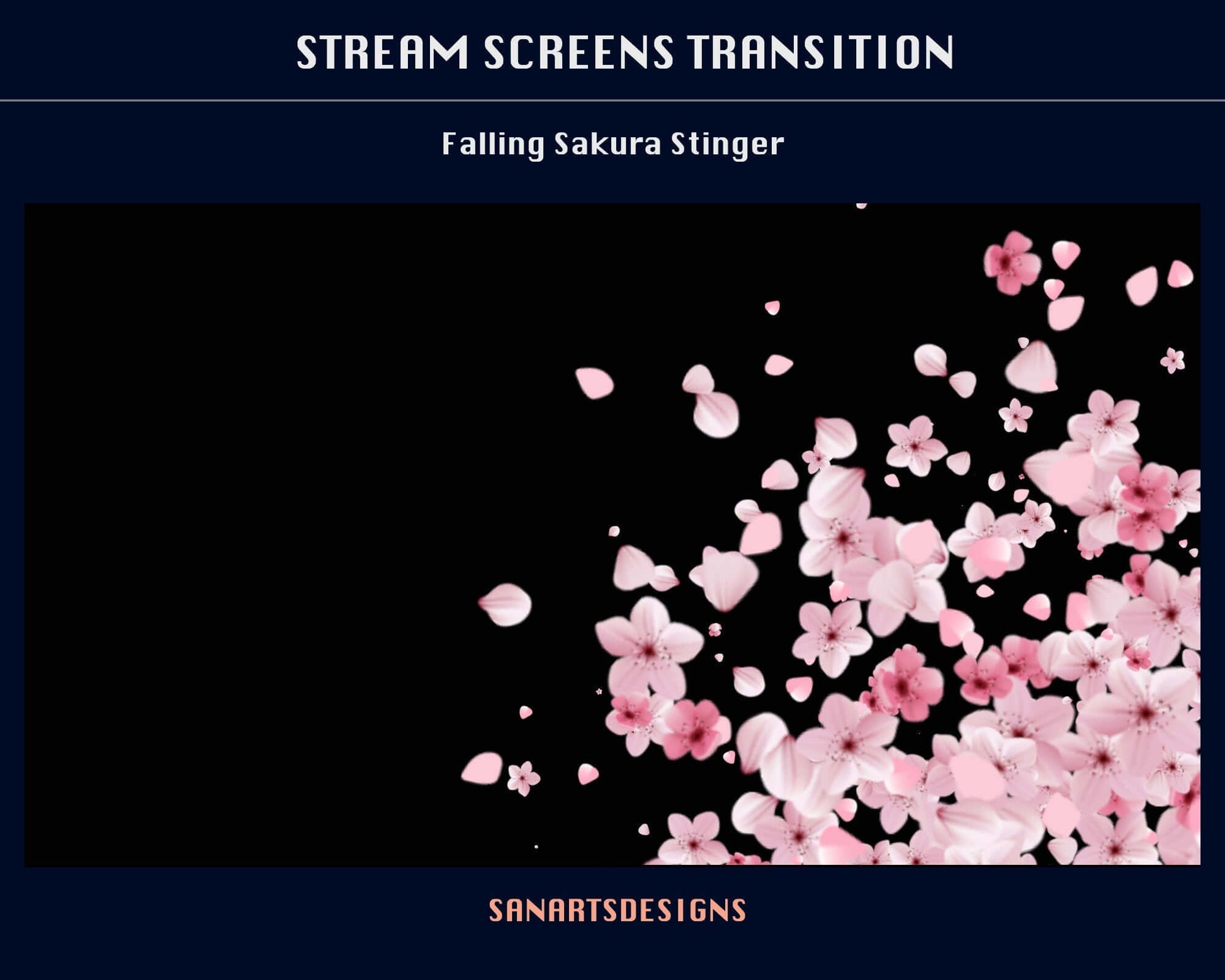 Falling Pink Sakura Twitch Stream Scenes Transition - Transition - Stream K-Arts