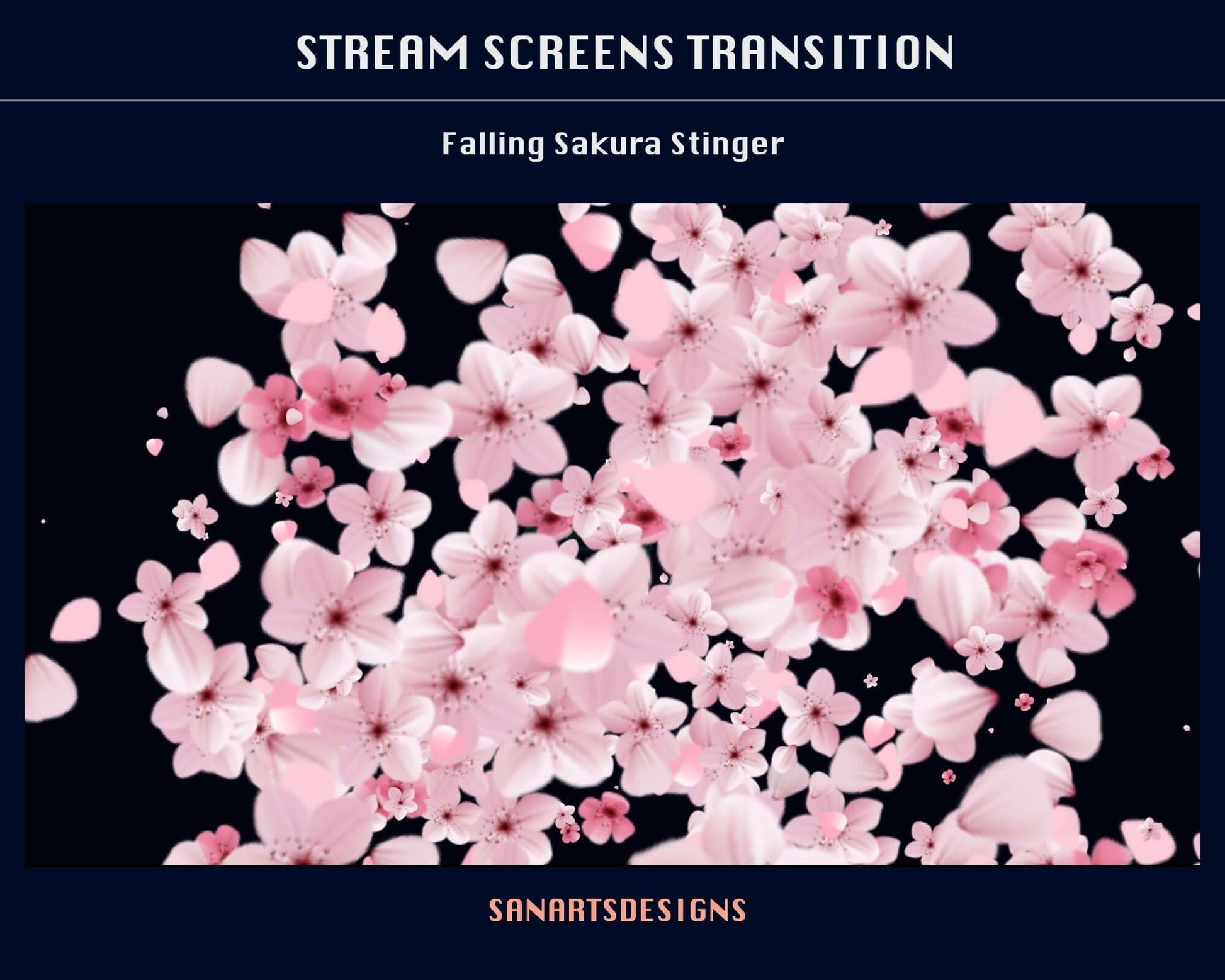 Falling Pink Sakura Twitch Stream Scenes Transition - Transition - Stream K-Arts