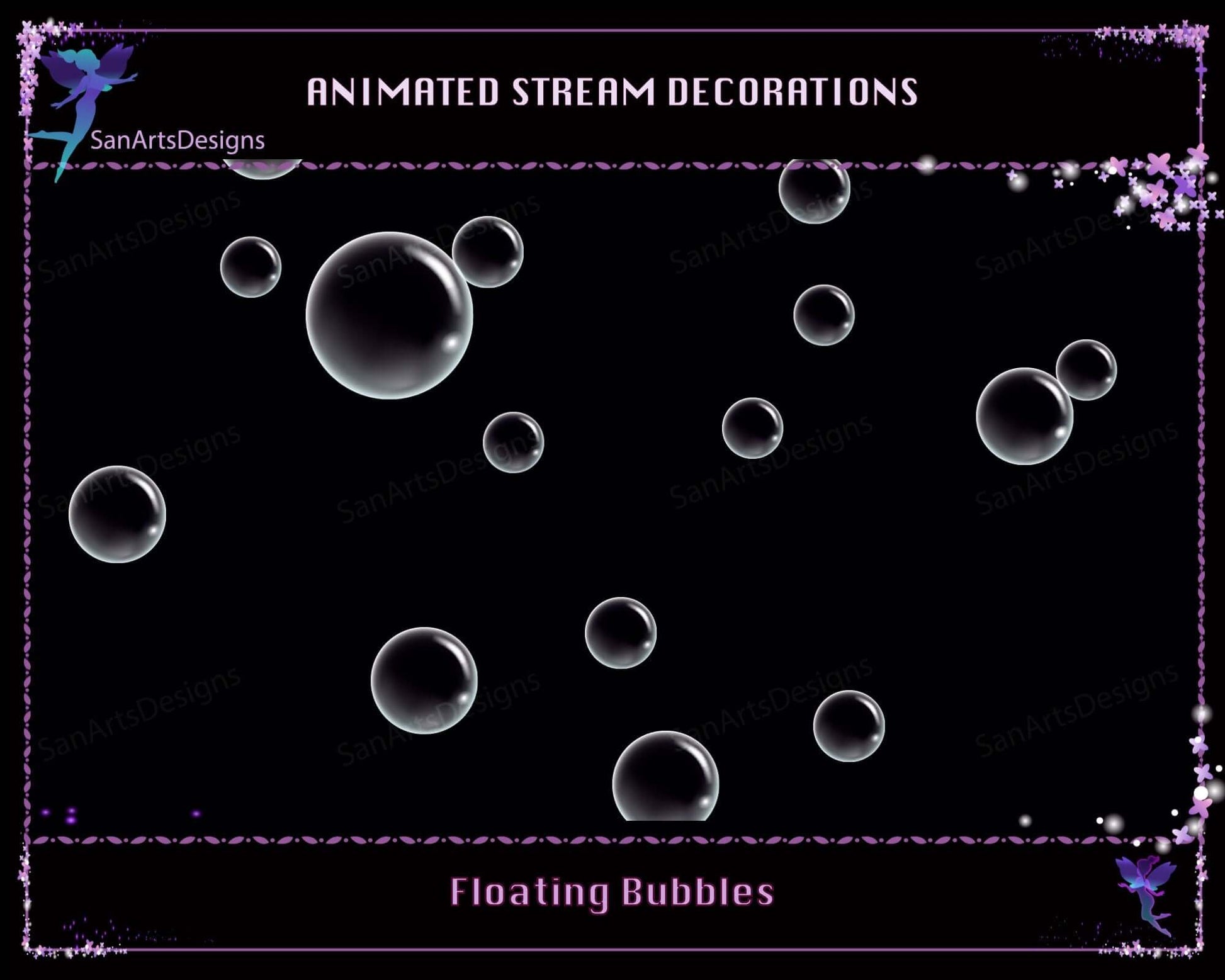 Floating Bubbles Animated Stream Decoration - Decorations - Stream K-Arts