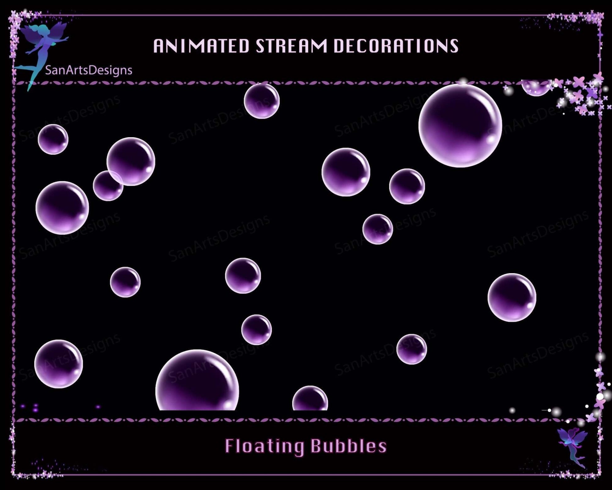 Floating Bubbles Animated Stream Decoration - Decorations - Stream K-Arts