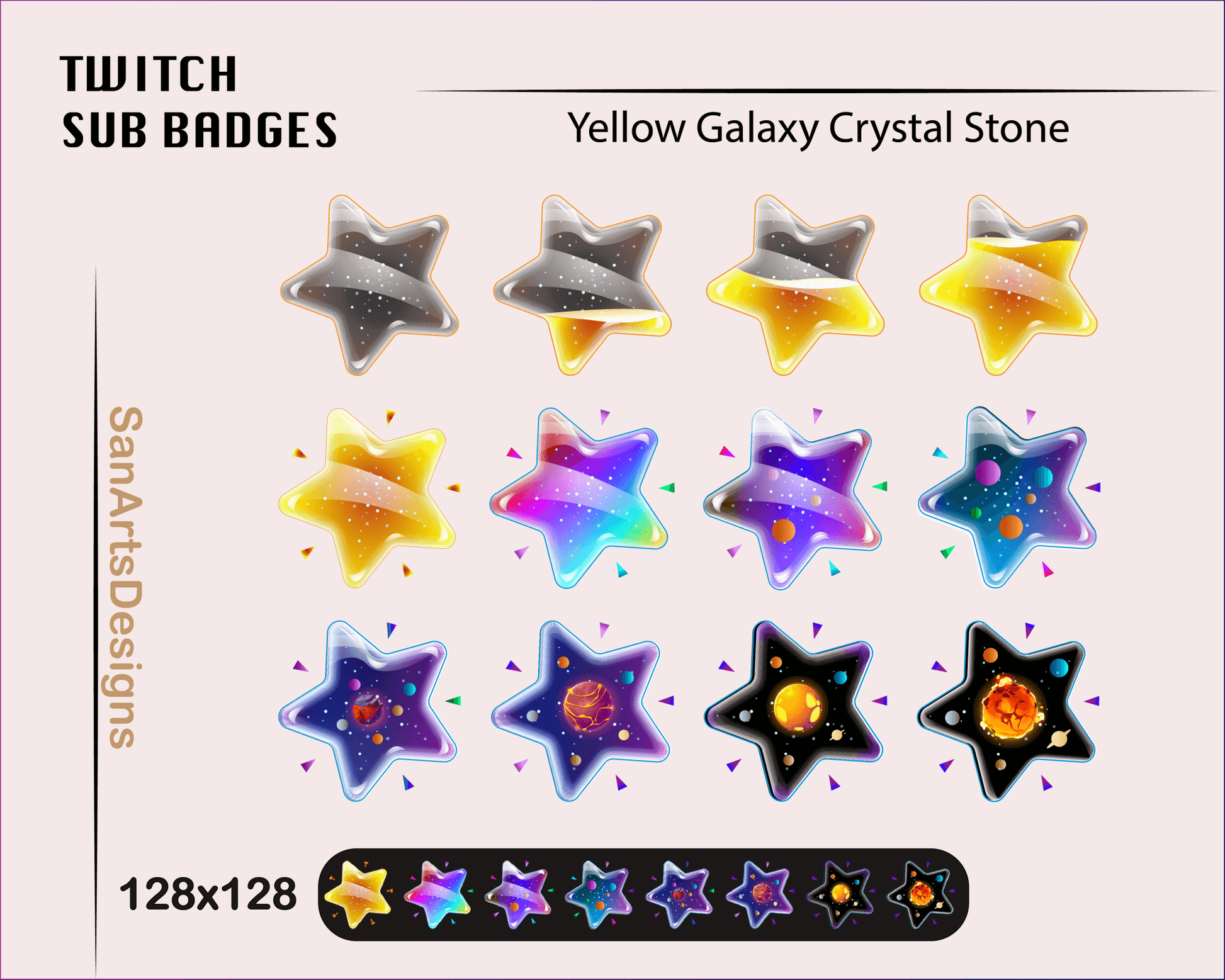 Galaxy Star Bottle Twitch Sub Badges - Badges - Stream K-Arts