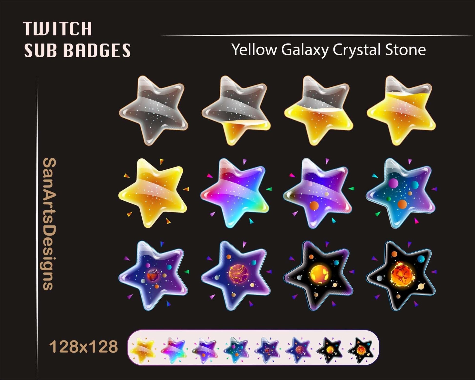 Galaxy Star Bottle Twitch Sub Badges - Badges - Stream K-Arts
