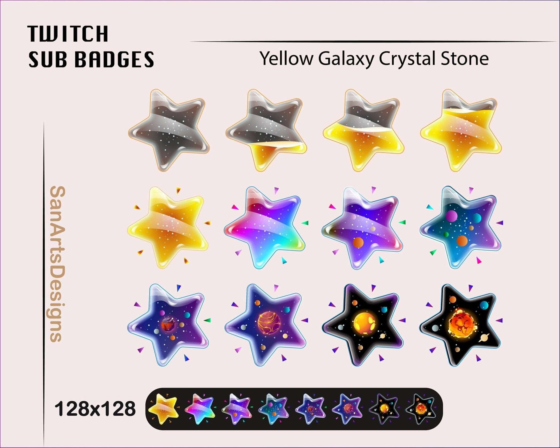 Galaxy Star Bottle Twitch Sub Badges - Badges - Stream K-Arts