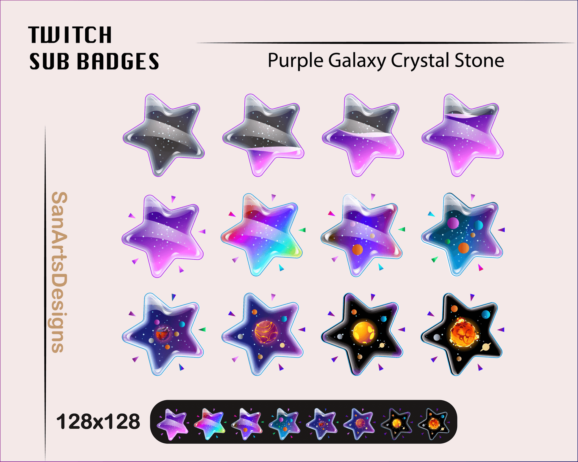 Galaxy Star Bottle Twitch Sub Badges - Badges - Stream K-Arts