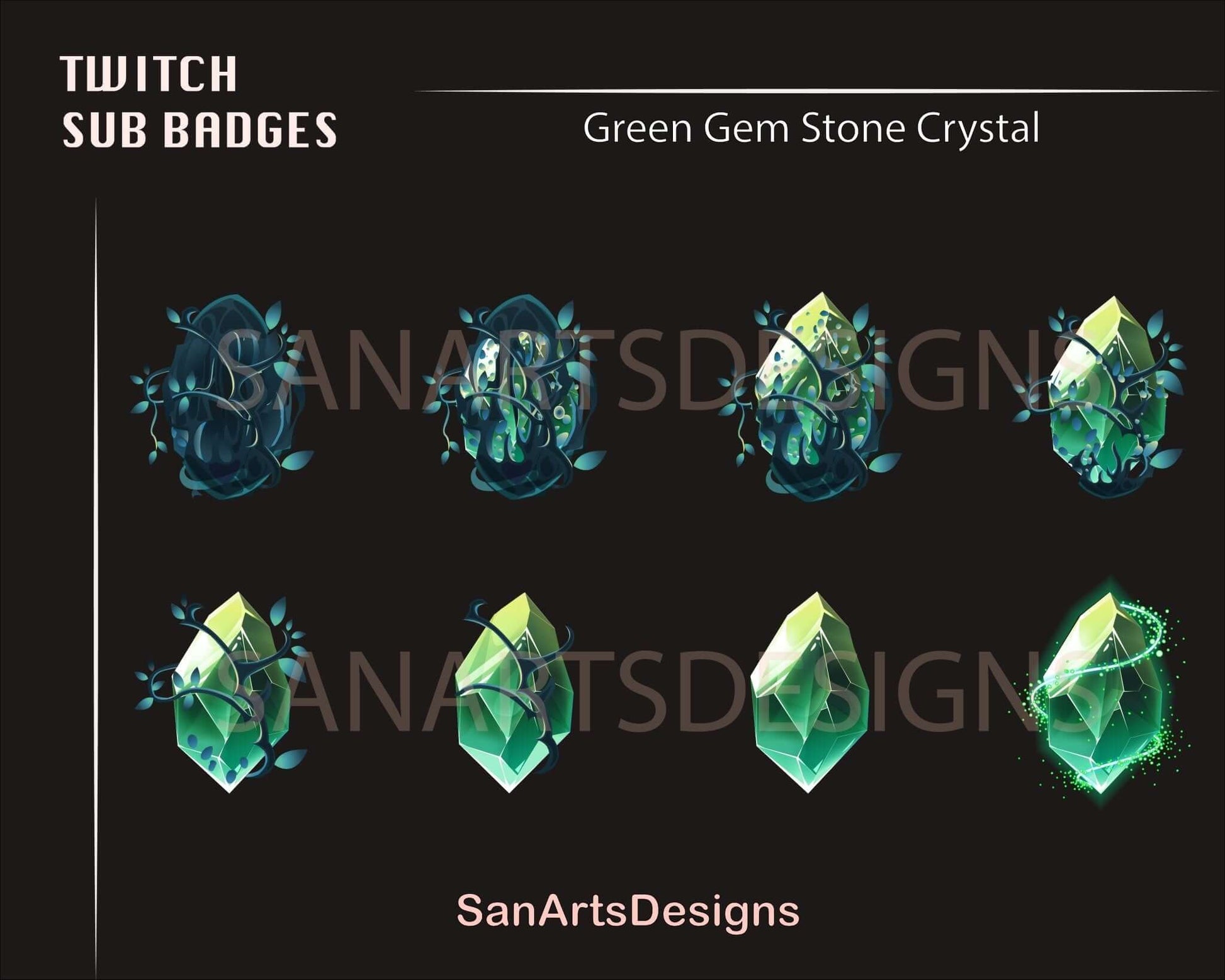 Gem Stone Twitch Sub Badges - Badges - Stream K-Arts