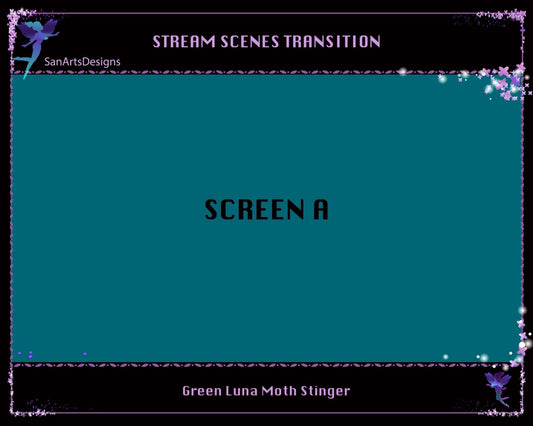 Green Celestial Luna Moth Twitch Stream Scenes Transition - Transition - Stream K-Arts