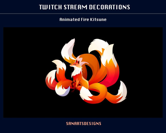 Kitsune Nine Tail Fox Animated Stream Decorations - Decorations - Stream K-Arts