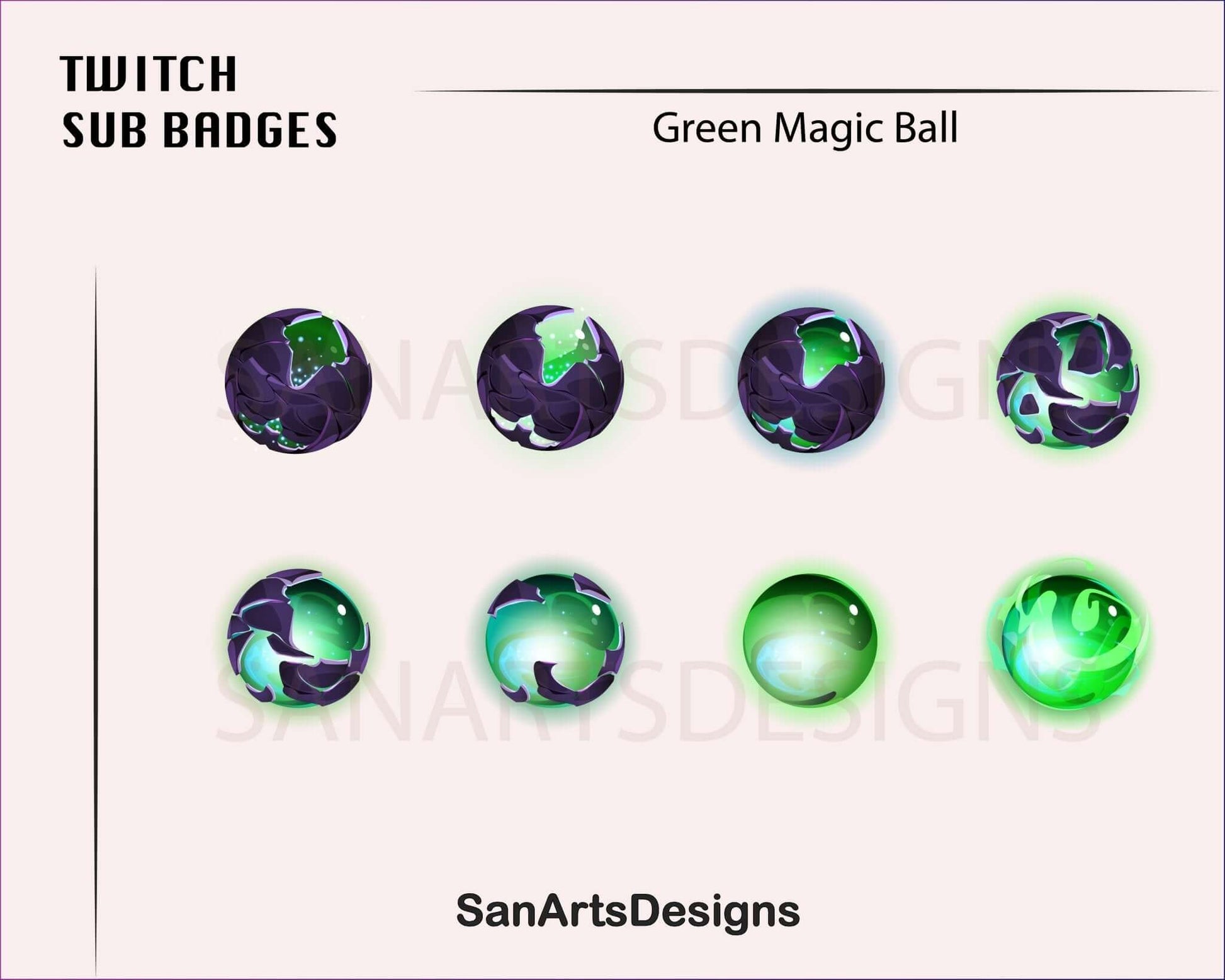 Magic Crystal Ball Twitch Sub Badges - Badges - Stream K-Arts