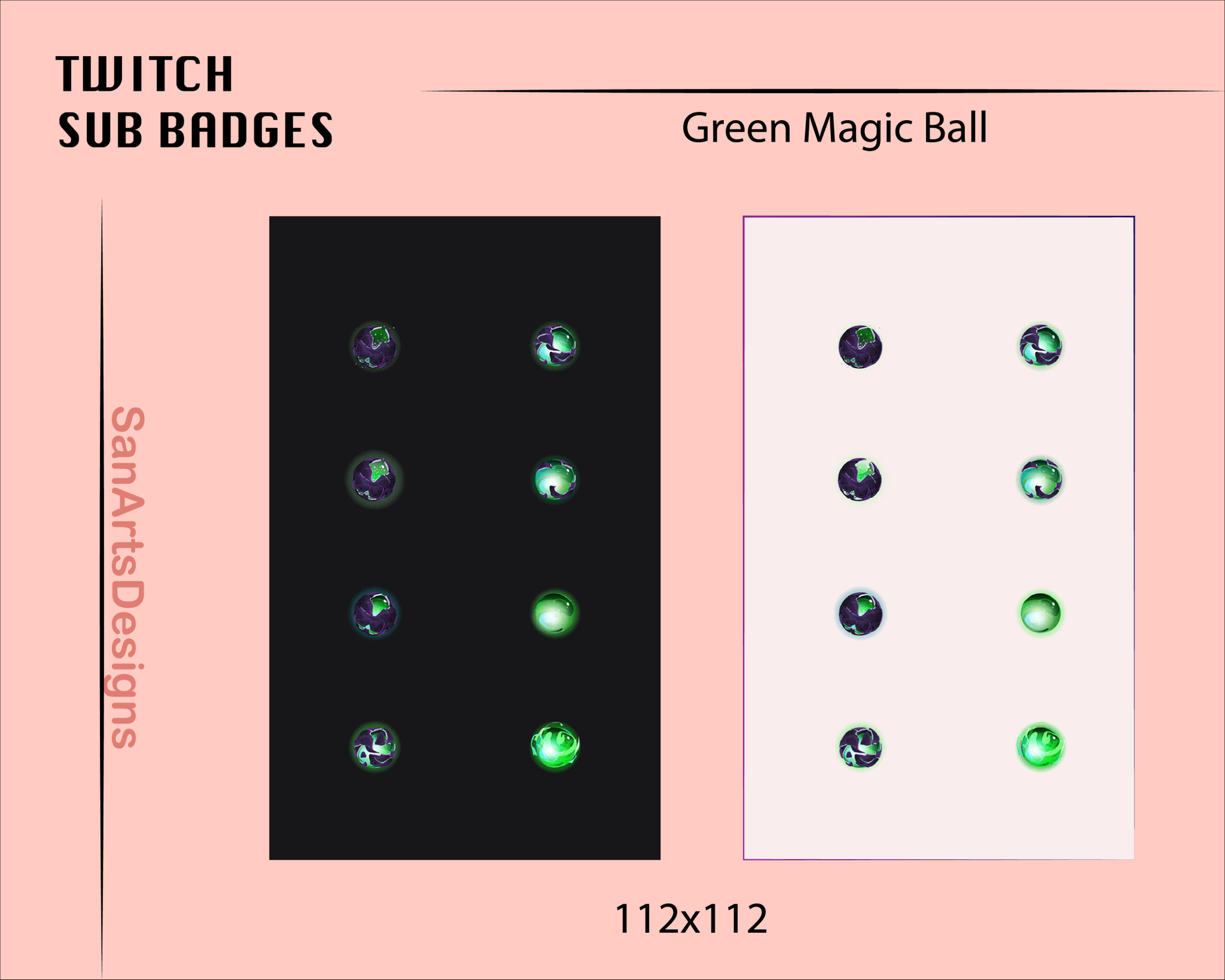 Magic Crystal Ball Twitch Sub Badges - Badges - Stream K-Arts