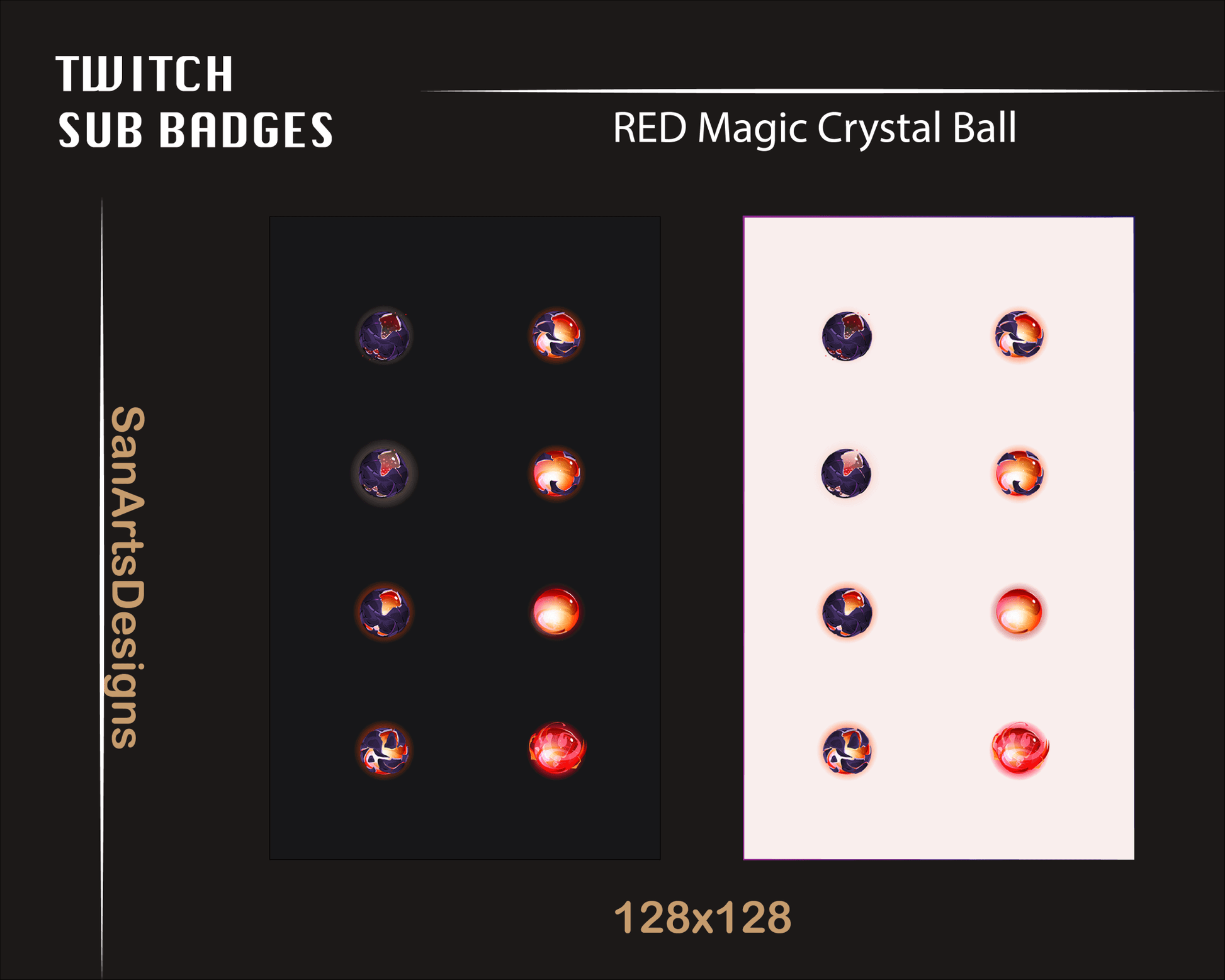 Magic Crystal Ball Twitch Sub Badges - Badges - Stream K-Arts