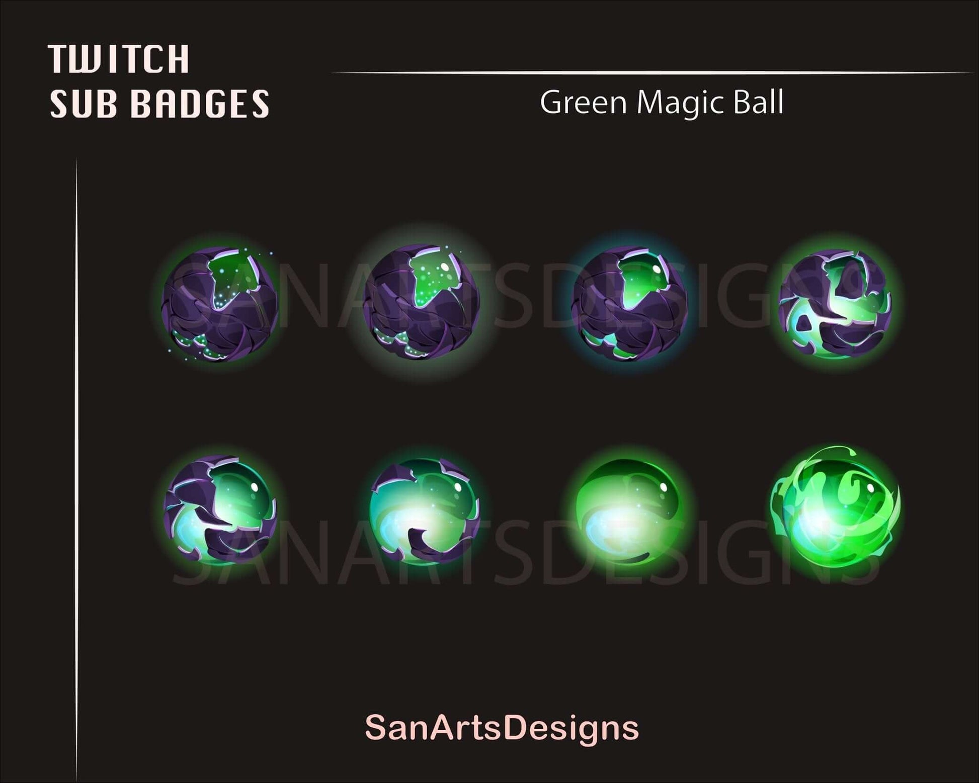 Magic Crystal Ball Twitch Sub Badges - Badges - Stream K-Arts