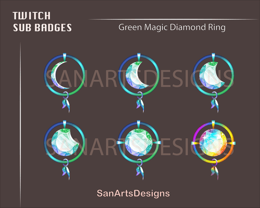 Magic Diamond Ring Twitch Sub Badges - Badges - Stream K-Arts