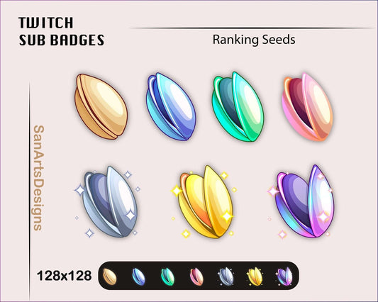 Magic Ranking Seeds Twitch Sub Badges - Badges - Stream K-Arts