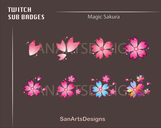 Magic Sakura Twitch Sub Badges - Badges - Stream K-Arts
