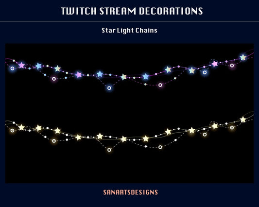 Magic Star Light Chains Animated Stream Decorations - Decorations - Stream K-Arts