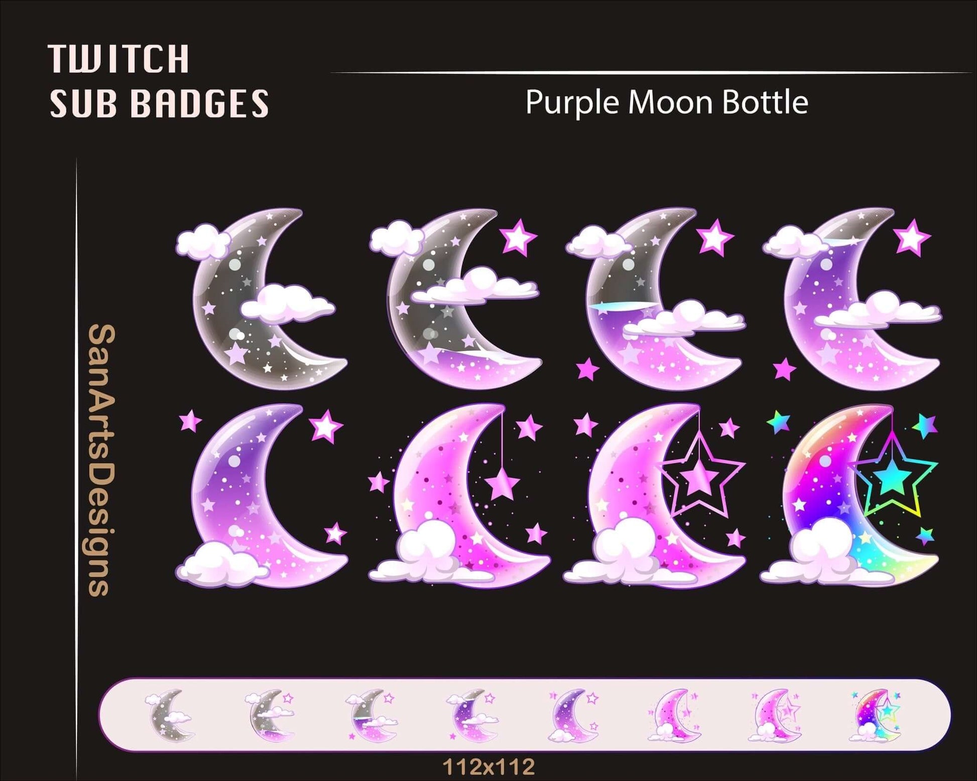 Moon Bottle Twitch Sub Badges - Badges - Stream K-Arts