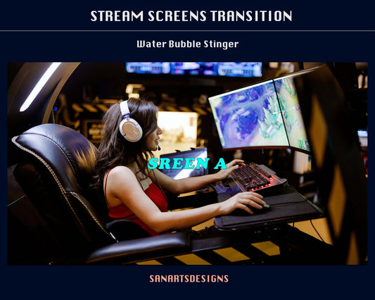 Ocean White Bubbles Twitch Stream Scenes Transition - Transition - Stream K-Arts