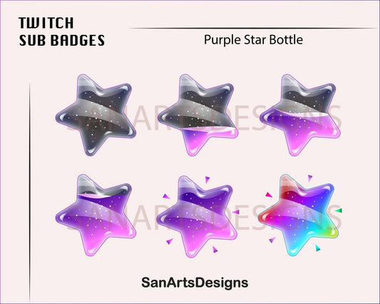 Star Bottle Twitch Sub Badges - Badges - Stream K-Arts