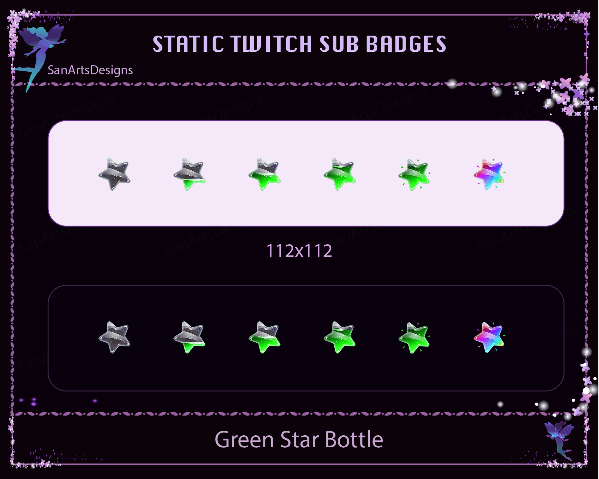 Star Bottle Twitch Sub Badges - SubBadges - Stream K-Arts