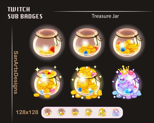 Treasure Jar Twitch Sub Badges - Badges - Stream K-Arts