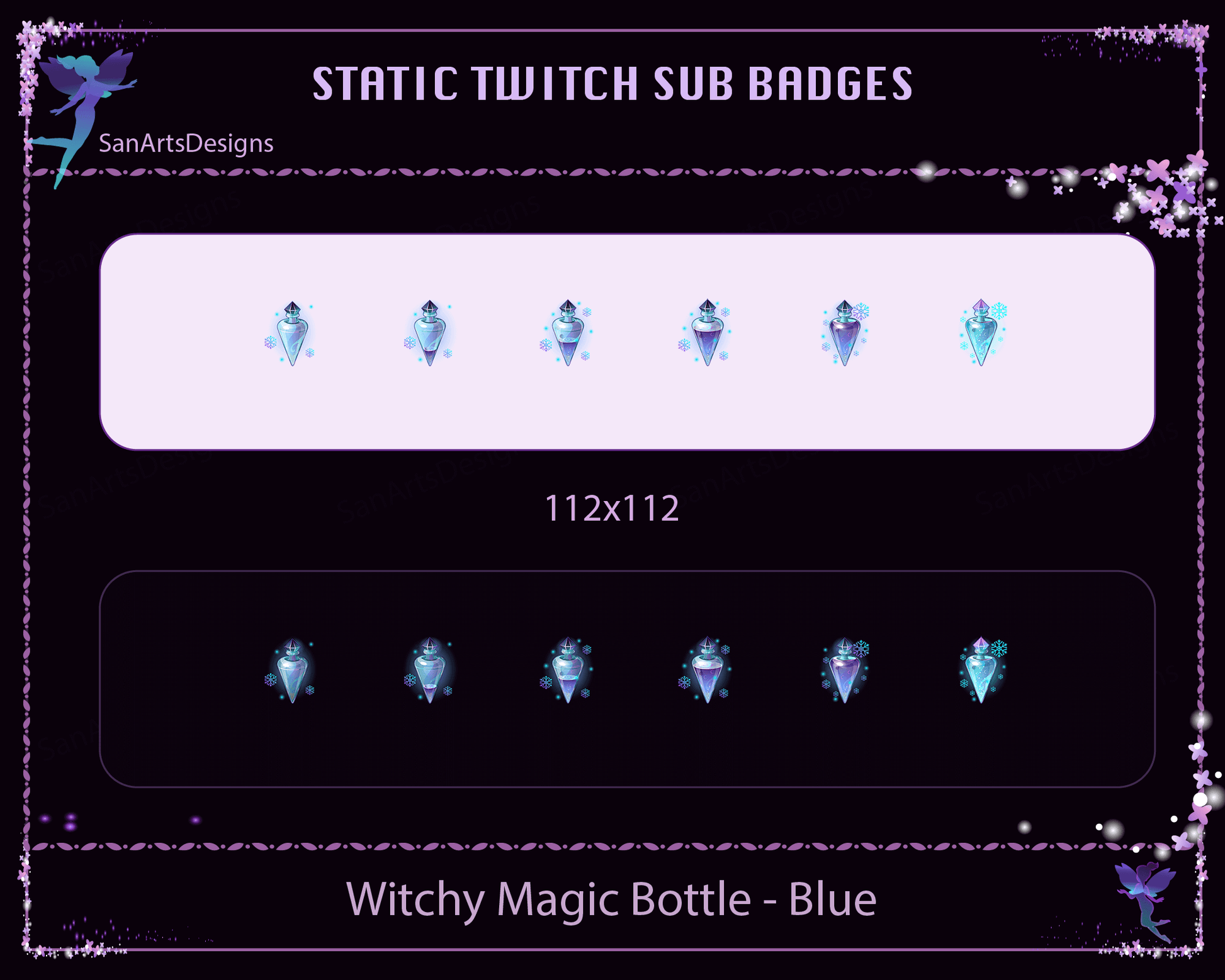 Witchy Magic Bottle Twitch Sub Badges - Badges - Stream K-Arts
