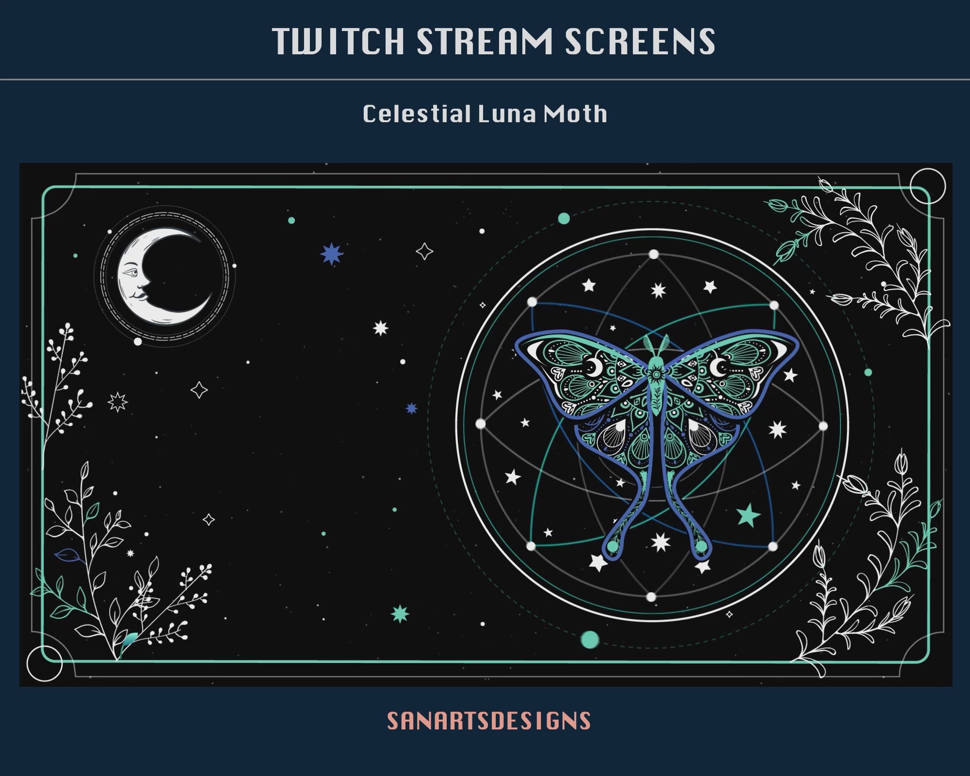 Animated Scenes Celestial Luna Moth