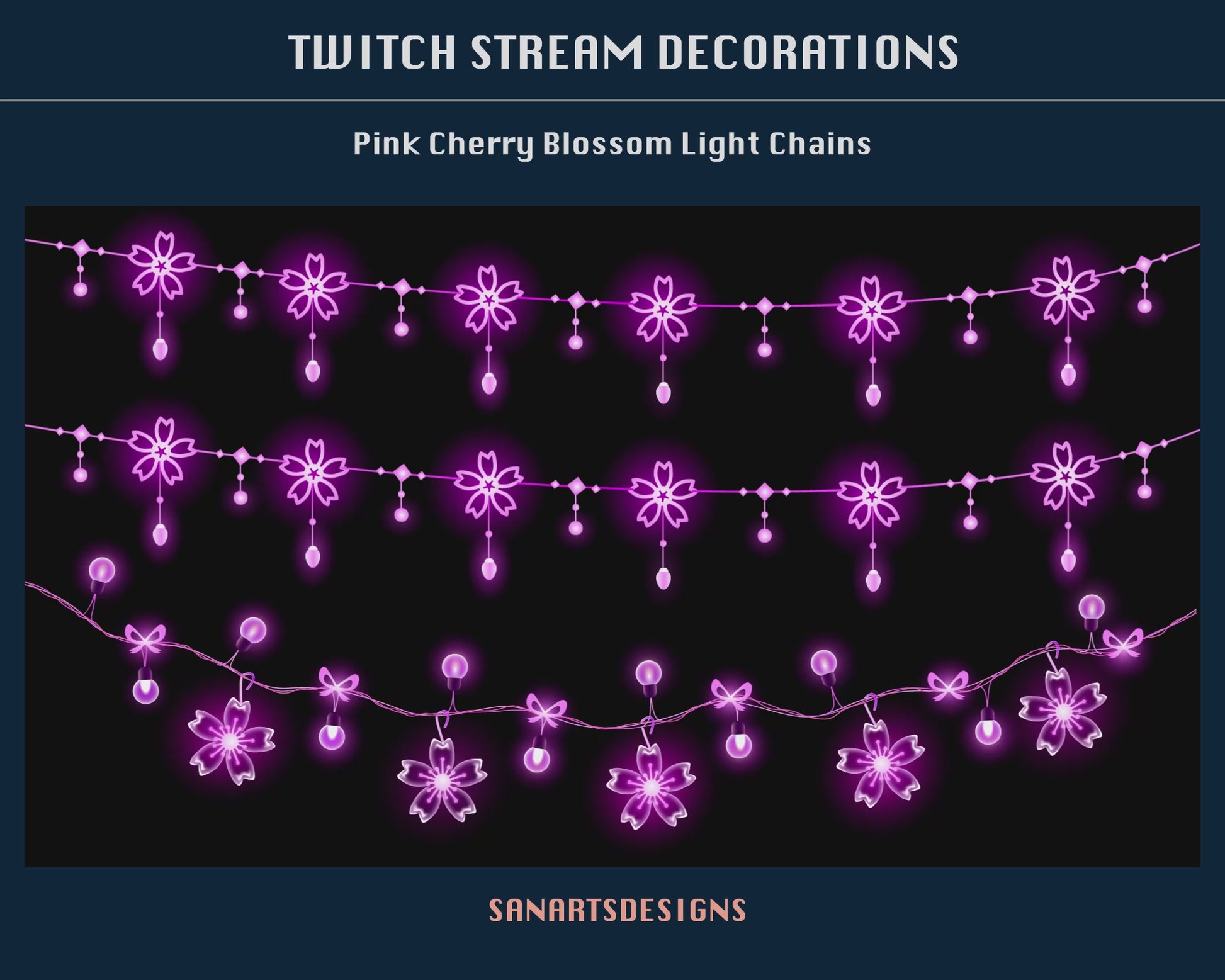 Sakura Light Chains Animated Stream Decorations