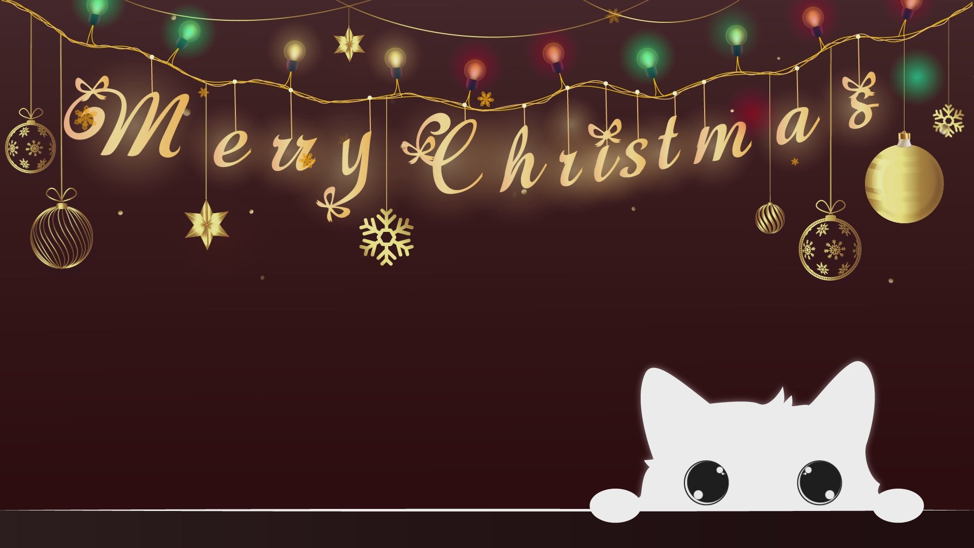 Animated Scenes Christmas Cute Hiding Cat