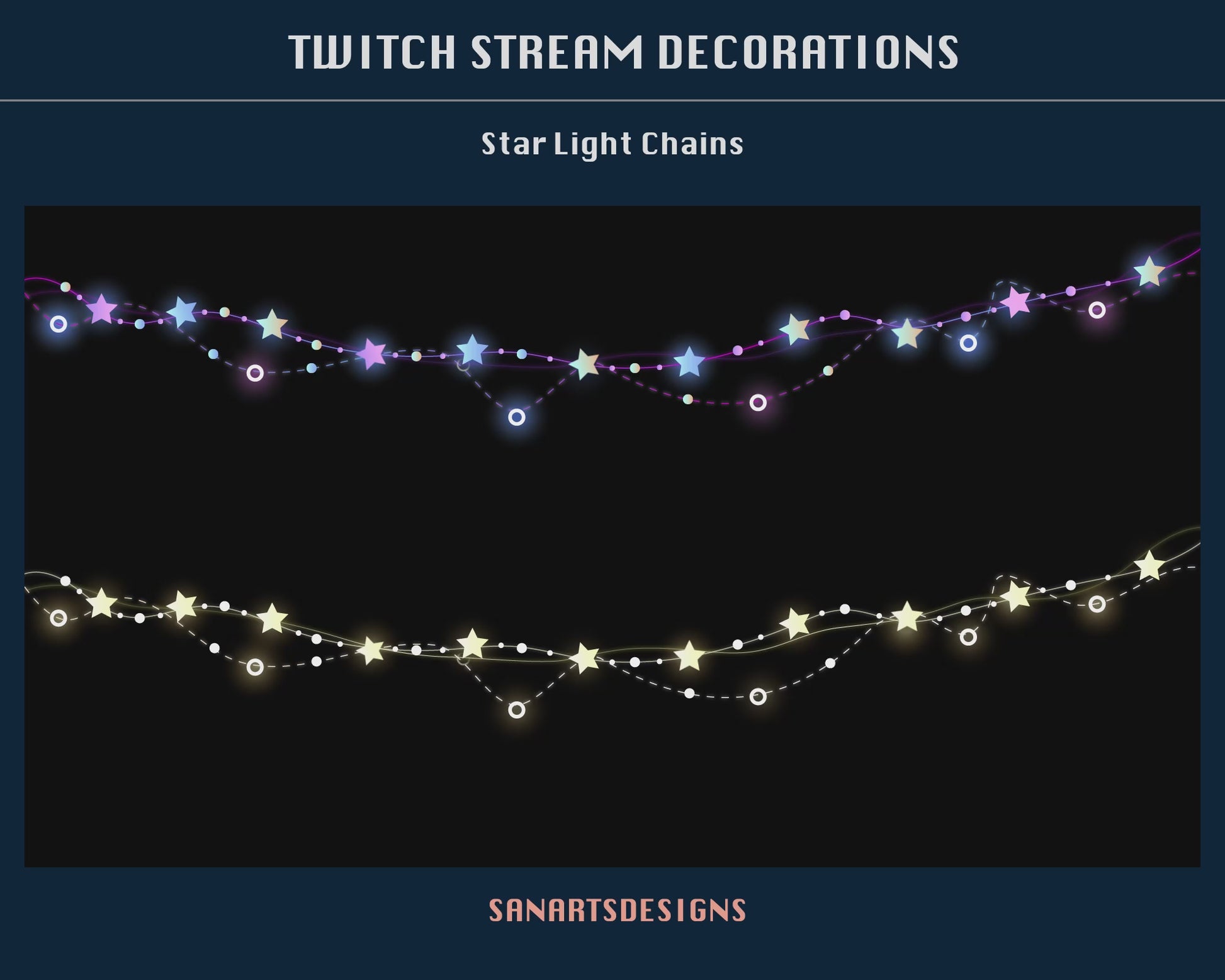 Magic Star Light Chains Animated Stream Decorations